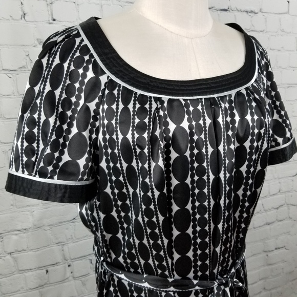 SPENSE | dot pattern satin tie waist dress - Picture 2 of 4